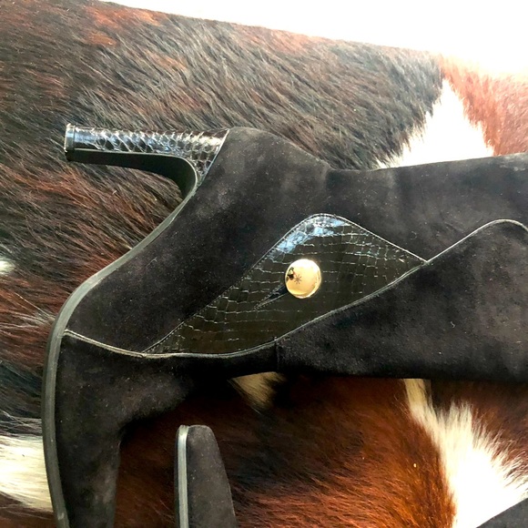 Bellini Vinnie Black Leather and Suede Boots  Sz 10 - Picture 13 of 16